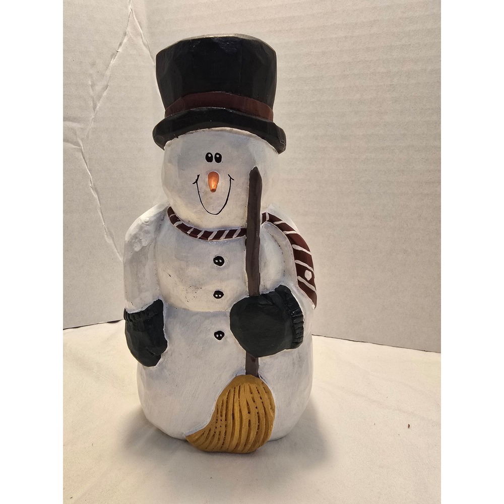 Midwest of Cannon Falls‎ Eddie Walker Snowman Figurine Wood Look 
Folk Art /0563